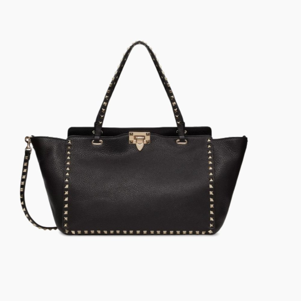 Medium Grainy Calfskin Rockstud Bag - Valentino Garavani